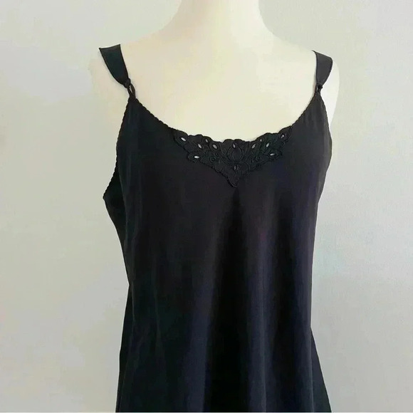 Vintage Vanity Fair Black Slip Dress Sz M - Picture 9 of 11